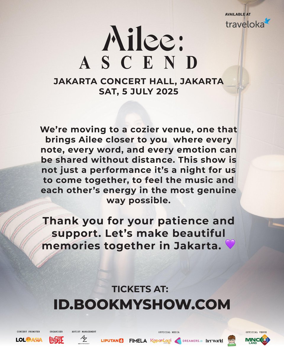 wearelolasia's tweet image. To create a more intimate & unforgettable experience, Ailee: Ascend Live in Jakarta is moving to a new venue.
Ticketing is now live again with NEW seating map & prices. If you’ve already purchased tickets, keep an eye out for an email from @BookMyShowID