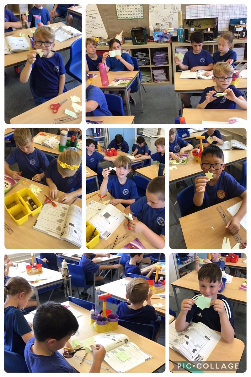 We got practical in maths today, looking at geometry and the different polygons we can make with equilateral triangles &amp; quadrilaterals 🔷