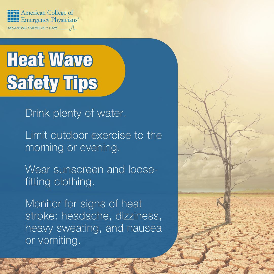 In a heat wave, learning how to keep yourself and your family safe is crucial. Emergency physicians share summer heat safety tips and signs of a heat emergency.

🔗Read more about heat illness: emergencyphysicians.org/article/know-w…