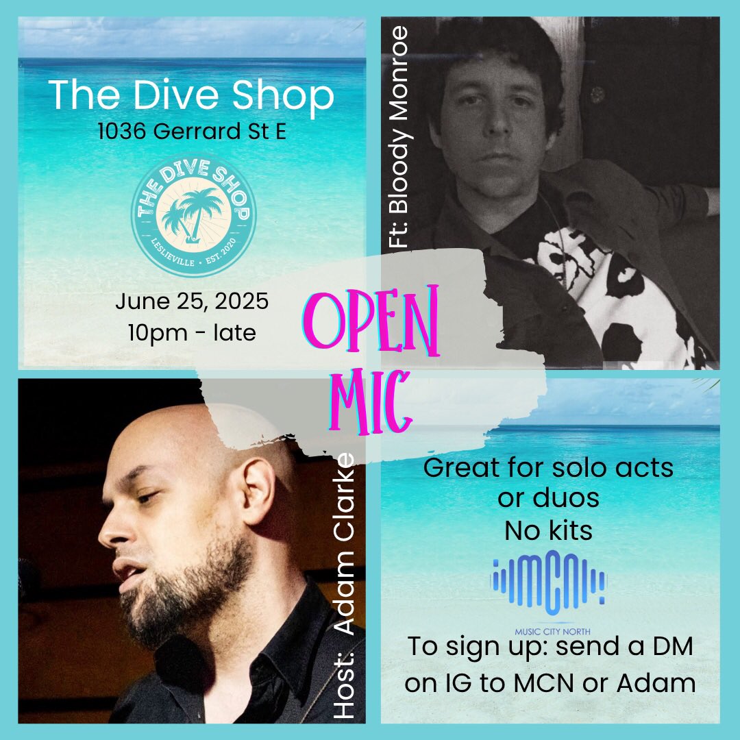 MusicCityN (@musiccityn) on Twitter photo We have a show at The Dive Shop - 1036 Gerrard St E, TONIGHT that is a tribute to Canadian music!🇨🇦
All your fave songs from your homegrown artists by local talent
Open Mic 🎙️ follows at 10pm which is good for solo/duo acts
<a href="/CarmenToth111/">CarmenToth</a> <a href="/RainaKrangle/">Raina Krangle</a>
#canadaday #openmic We have a show at The Dive Shop - 1036 Gerrard St E, TONIGHT that is a tribute to Canadian music!🇨🇦
All your fave songs from your homegrown artists by local talent
Open Mic 🎙️ follows at 10pm which is good for solo/duo acts
<a href="/CarmenToth111/">CarmenToth</a> <a href="/RainaKrangle/">Raina Krangle</a>
#canadaday #openmic
