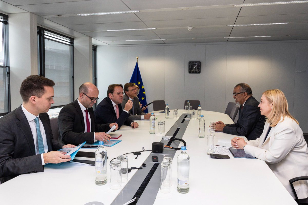 Tedros Adhanom Ghebreyesus (@drtedros) on Twitter photo Very good meeting with Health Commissioner <a href="/OliverVarhelyi/">Oliver Varhelyi</a> on <a href="/WHO/">World Health Organization (WHO)</a> and <a href="/EU_Commission/">European Commission</a> joint priorities to prevent and tackle non-communicable diseases and to advance access to medicines.
I thanked the Commissioner for the strong EU presence in the #PandemicAccord negotiations, Very good meeting with Health Commissioner <a href="/OliverVarhelyi/">Oliver Varhelyi</a> on <a href="/WHO/">World Health Organization (WHO)</a> and <a href="/EU_Commission/">European Commission</a> joint priorities to prevent and tackle non-communicable diseases and to advance access to medicines.
I thanked the Commissioner for the strong EU presence in the #PandemicAccord negotiations,