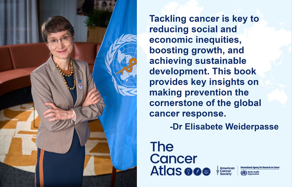 IARC (@iarcwho) on Twitter photo IARC & <a href="/AmericanCancer/">American Cancer Society</a> launch The #Cancer Atlas, 4th Ed, a landmark publication to shape strategies across the cancer continuum!
The Atlas provides an overview of changing cancer burdens, underlying risk factors, & proven measures for prevention & control.
iarc.who.int/news-events/ia… IARC & <a href="/AmericanCancer/">American Cancer Society</a> launch The #Cancer Atlas, 4th Ed, a landmark publication to shape strategies across the cancer continuum!
The Atlas provides an overview of changing cancer burdens, underlying risk factors, & proven measures for prevention & control.
iarc.who.int/news-events/ia…