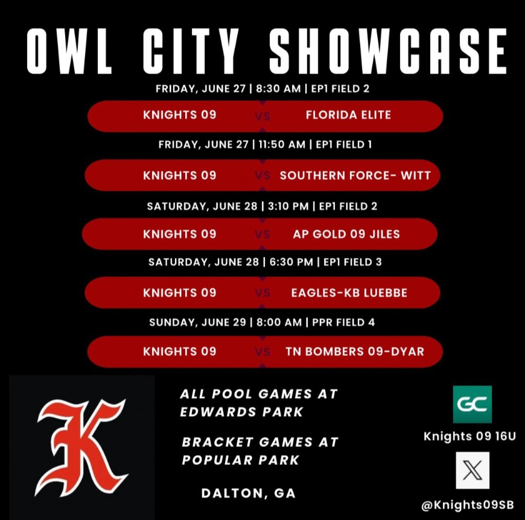RileyCVaughan's tweet image. My schedule for the Owl City Showcase! Hope to see coaches there! @CoachMckenzie2 @dees_44 @defo25 @NicoleBayona93 @ClarkAtlantaSB @coachK73 @MikeDavo17 @UGASoftball @ClarkAtlantaSB