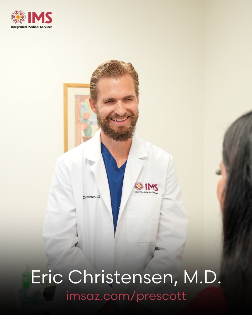 IMSArizona's tweet photo. We're proud to welcome Dr. Eric Christensen to our IMS Prescott team! As a board-certified internal medicine physician with a special focus on metabolic syndrome and obesity, Dr. Christensen brings deep expertise and a passion for long-term wellness. https://t.co/4MnYKLyBZI