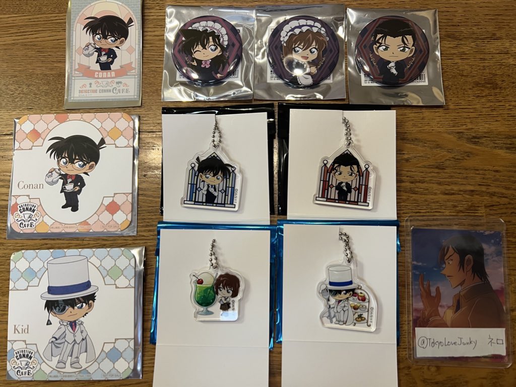 TokyoLoveJunky's tweet photo. 名探偵コナン コナンカフェ コナンminiカフェ グッズ 交換 隻眼の残像

譲）
アクキーA → 新一 赤井
アクキーB →灰原 キッド
缶バッジ → 蘭 灰原 赤井
ドリンク特典コースター
→コナン 怪盗キッド
牛乳パン特典ステッカー →コナン

求）同種 諸伏︎👑 >>>その他長野県警︎💕︎︎

郵送交換のみ📮 https://t.co/jQRDpBsvDO