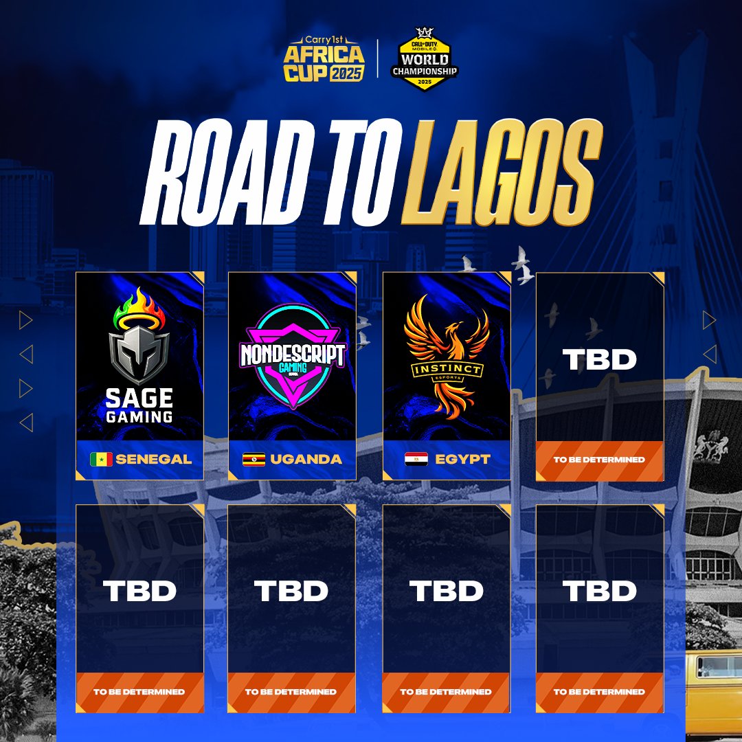 carry1st's tweet photo. ๐ฅ 3 Down. 5 To Go. #RoadToLagos Begins to Heat Up!
Weโve just locked in the third team for the Carry1st Africa Cup Finals โ and theyโre now officially on the Road to Lagos!๐
Three teams have earned their place in the spotlight โ but five more are still chasing greatness. Whoโs next to join the elite?
#codmobile #CODM #carry1stshop #Carry1stAfricaCup #carry1stcup