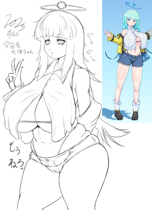 今日のらくがきシリーズ。37日目。せさみんさんちの宇宙系天使さん。やっぱりごまちゃんはかわいいなぁ… 