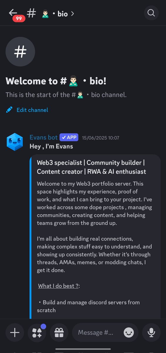 Evansweb3's tweet image. Hi I'm Evans .
I'm a community moderator with a vast experience in setting and managing web3 discord servers.
It's always a pleasure working with startup projects, seeing them move from ground level to top. This is what inspires me.
I'm always open to work with you.