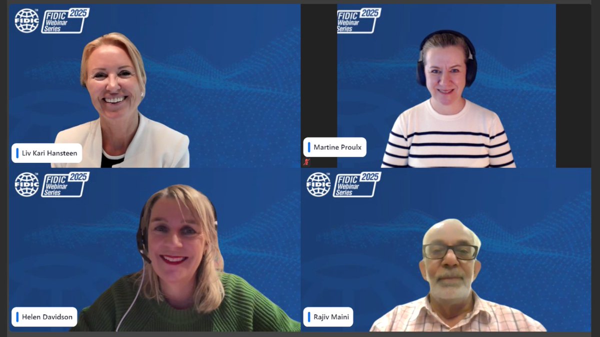FIDIC's tweet image. 🎥 How are FIDIC’s Member Associations driving real impact?
From influencing policy to national campaigns and industry pride, our latest webinar showcased inspiring initiatives from 🇳🇴 RIF, 🇨🇦 ACEC & 🇮🇳 CEAI.
Catch the highlights & full recording 👇
🔗 fidic.org/node/46005…