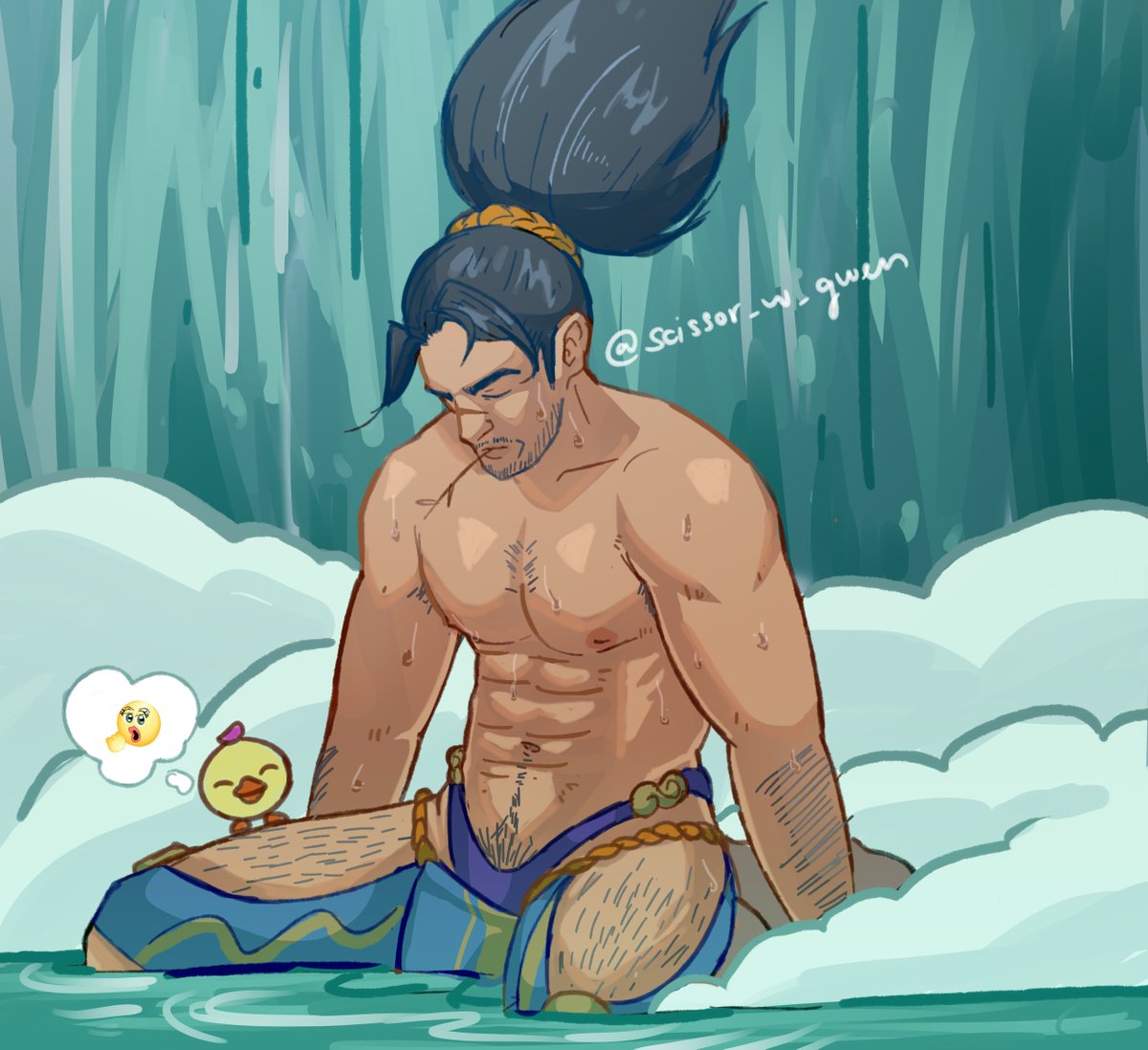 i drew yasuo wearing yunara's pants