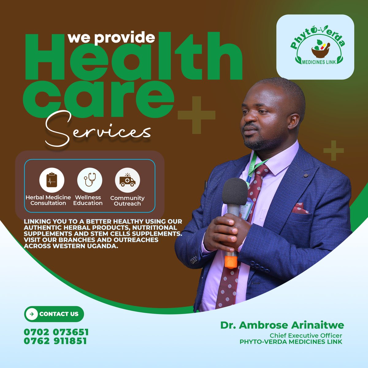 phytoverda's tweet image. Got any healthy issues? Visit us for a comprehensive full-body checkup and discover the power of our authentic herbal remedies to restore your vibrant health.
🏥Find us at our branches and outreaches across Western Uganda."