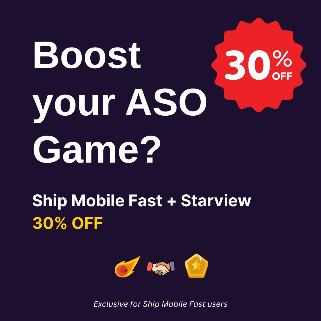 furkananter's tweet photo. BREAKING 🚨
Introducing Ship Mobile Fast Exclusive Deals...
Our first deal has been set up with @StarviewASO 
It's an amazing product for ASO.

If you are a Ship Mobile Fast User, you'll get a 30% discount. You'll be able to see it on your dashboard.

It's coming soon... WOW https://t.co/PcXTl8GOFo