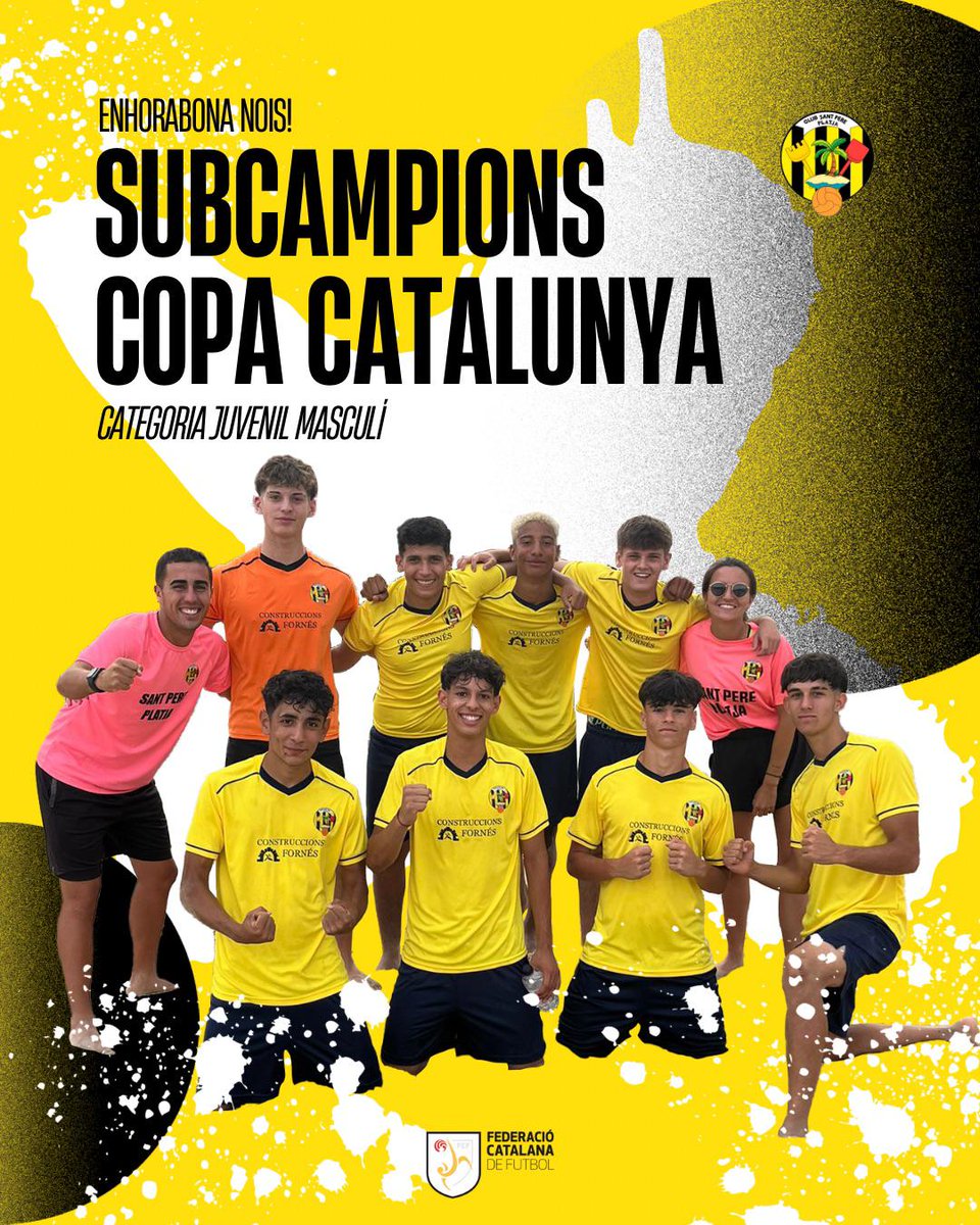 Moltes Felicitats!!!
El Club Sant Pere Pescador Platja va aconseguir 3 subcampionats de Catalunya de Futbol Platja.