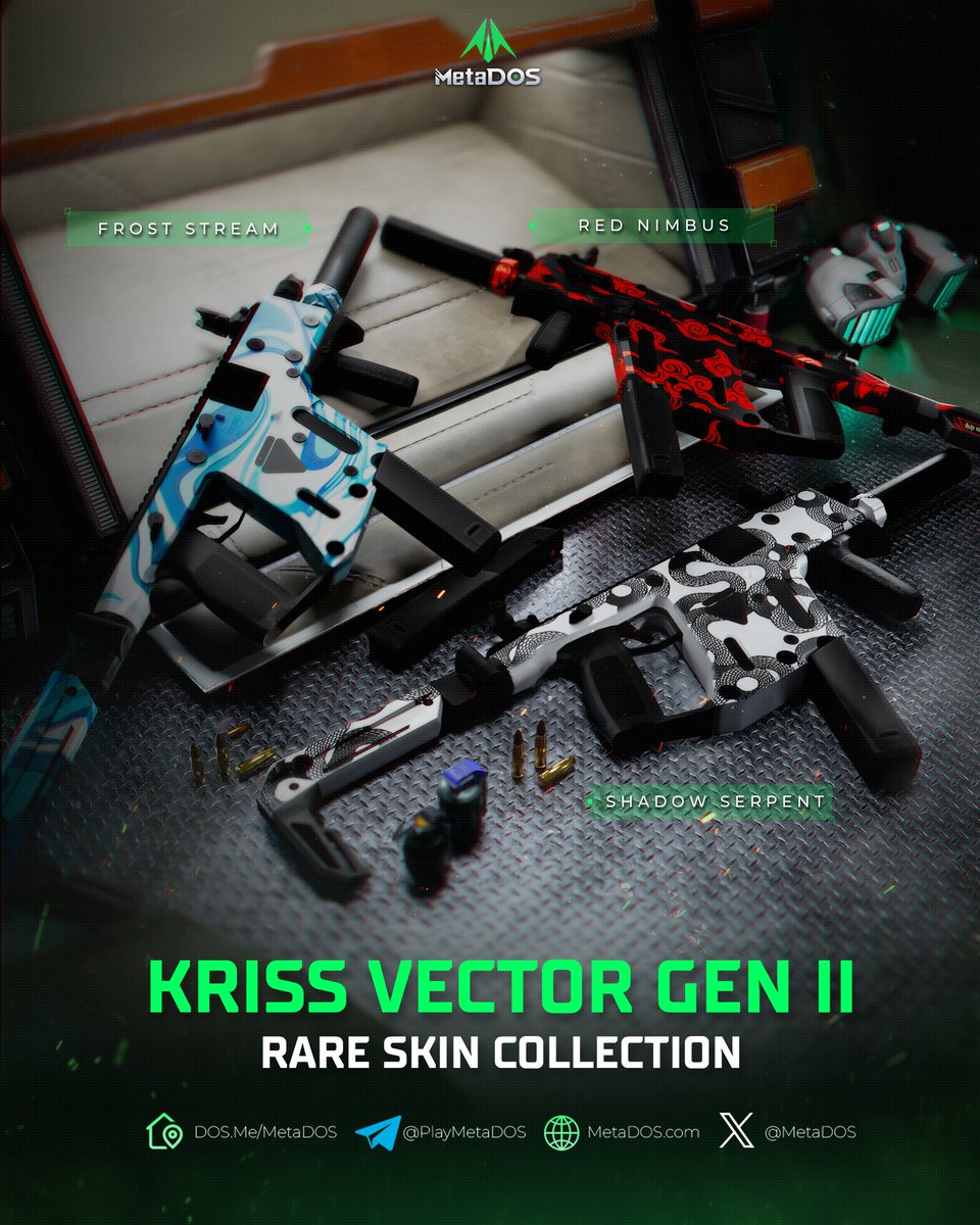MetaDOS (@metados) on Twitter photo ๐ฅ Kriss Vector Gen II Rare skins dropping soon.
โ๏ธ Frost Stream โ cold & calculated
๐ฉ Red Nimbus โ bold & ruthless
๐ Shadow Serpent โ stealthy & lethal
Which SMG skin matches your vibe? ๐
--------------------
๐ฎ Download now on Steam ๐๐๐
store.steampowered.com/app/2018740/Meโฆ ๐ฅ Kriss Vector Gen II Rare skins dropping soon.
โ๏ธ Frost Stream โ cold & calculated
๐ฉ Red Nimbus โ bold & ruthless
๐ Shadow Serpent โ stealthy & lethal
Which SMG skin matches your vibe? ๐
--------------------
๐ฎ Download now on Steam ๐๐๐
store.steampowered.com/app/2018740/Meโฆ