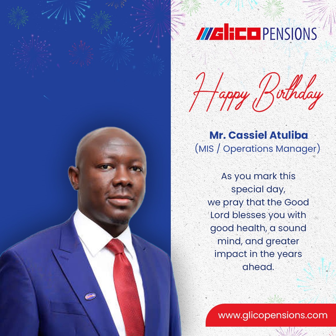 GlicoPensions's tweet image. HAPPY BIRTHDAY, Chief Cassiel Ntiswin Atuliba! God bless your new age!

#Birthday
#GLICOGroup
#GLICOCares
