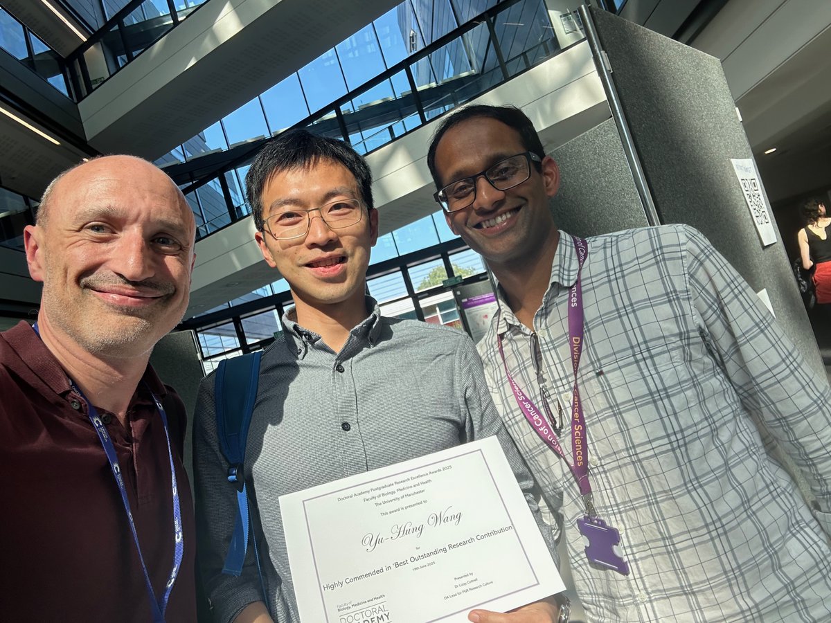 Wang_Yu_Hung's tweet image. Honoured and grateful to receive the Highly Commended Doctoral Academy’s Best Outstanding Research Contribution Award. My sincere thanks to my supervisors, Dan and Kiran, for their invaluable guidance over the years and for nominating me for this competitive award.
@Kiran_Batta