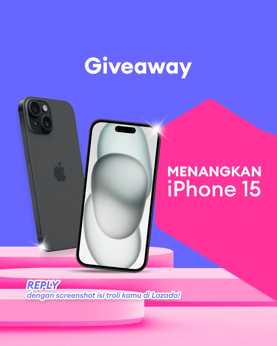 ✨ GIVEAWAY ALERT ✨

ADA IPHONE 15 GRATIS PAS LAGI GAJIAN!!

1. Follow <a href="/LazadaID/">Lazada</a> &amp; tag 3 teman 
2. RT, Like &amp; Reply dengan screenshot isi troli kamu di Lazada pake hashtag #LazadaPestaGajian #LazadaGiveaway #LazadaID YANG BANYAK, CUSSSS!

Periode: 25 - 30 June 2025