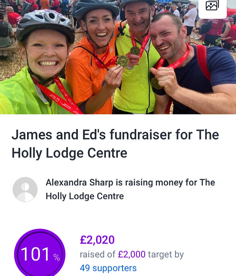 Congratulations to James and family! Not only did they run the Virtual London Marathon and then bike from London to Brighton, they have now reached their fundraising goal, raising over £2,000 for our Centre! To donate: justgiving.com/page/james-mid…