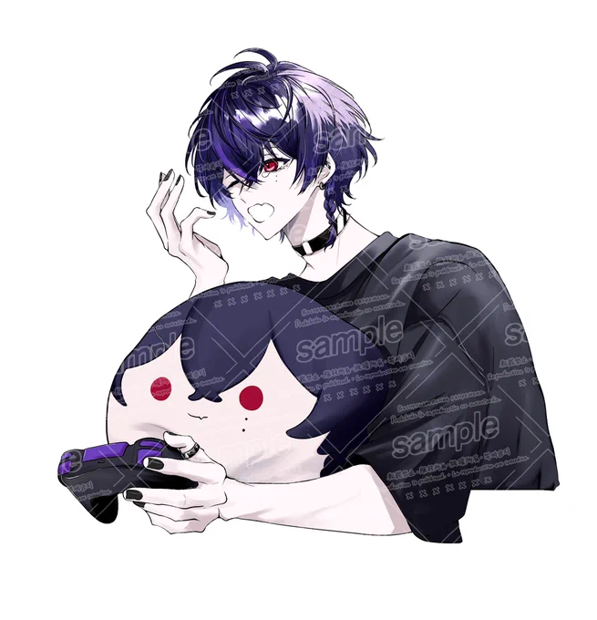 影近ゼル様、宵星遊様の配信用イラストを描かせて頂きました、ご依頼ありがとうございました #有償依頼