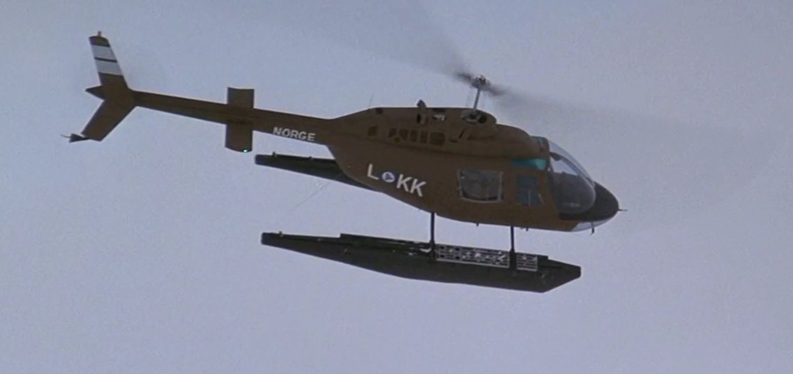 Russell added to the character. He’d take a drag on a cigarette before Carpenter shouted ‘Action’ to make his breath visible. And filming the helicopter scene, the pilot turned the controls over to Russell. If you watch, you can see the helicopter wobble when Russell takes over.