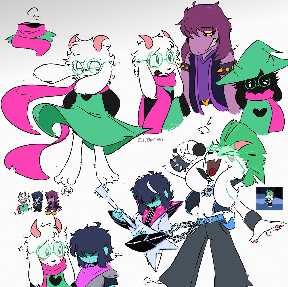 #ralsei #kris #susie
I really leiked drawing ralsei in his rock suit