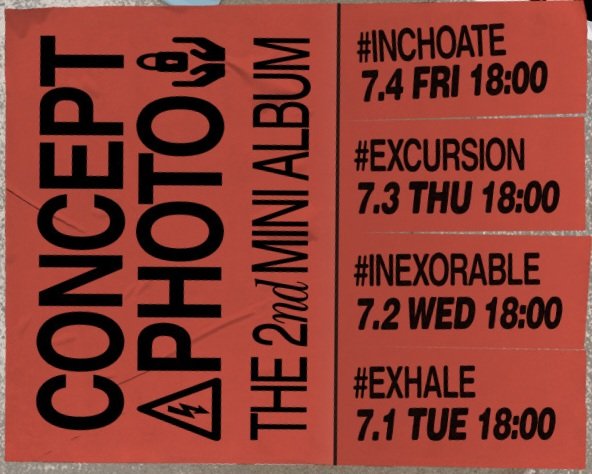 JuA_YOON0321's tweet photo. YOON SAN-HA
2ND MINI ALBUM [CHAMELEON]

★SCHEDULE POSTER★

6.26(목) Track List
6.27(금)  Album Commentary
6.30(월) Pre-order start
7.1(화)     #EXHALE
7.2(수)     #INEXORABLE
7.3(목)     #EXCURSION
7.4(금)     #INCHOATE
7.7(월)      Highlight Medley
7.9(수)      After Scheduler
7.10(목)    Spoiler Photo
7.11(금)     Music Video Teaser
7.15(화)  Chameleon RELEASE! & POP-UP STORE
#카멜레온 #CHAMELEON 

#윤산하 #산하 #YOONSANHA 
#ユンサナ #ยุนซานฮา #尹產賀
#아스트로 #ASTRO #アストロ