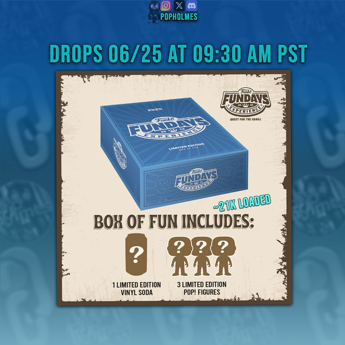 pop_holmes's tweet photo. Todays the day! Box of Fun drops at 9:30AM PT
Theres aprox 21k loaded
Save and use the link below #ad
https://t.co/edFp5hrpt2
#funkoshop #fundays #boxoffun #bof2025 #funkofunatic #funko #funkopop #funkopopvinyl #funkopopnews #originalfunko #collectibles #Popholmes https://t.co/WZX8IwzZXd