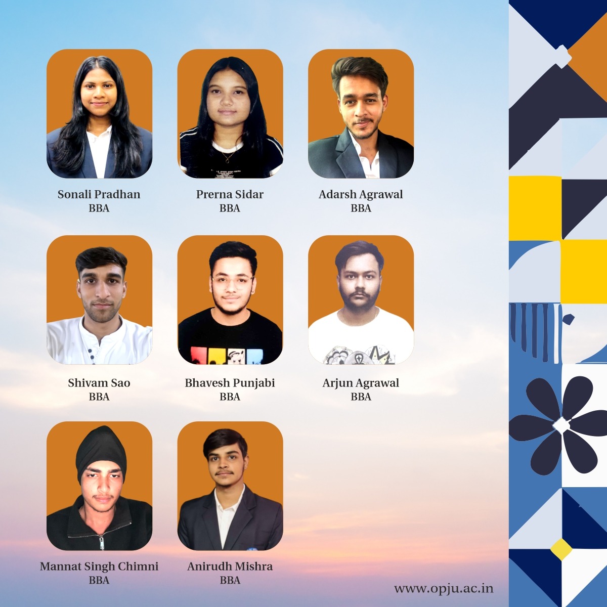 OPJUniversity's tweet photo. 🎓We are delighted to announce that 8 of our BBA students have been selected for the Semester Immersion Program at @JindalGlobalUNI.
As part of this academic exchange, they will complete Semester V at this prestigious institution, gaining rich academic insights and cross-cultural exposure.

Wishing them all the best as they embark on this transformative journey! 🌍📚

@MPNaveenJindal @ShalluJindal_ 
@DrRDPatidar @JindalFndn 

#StudentSuccess #ImmersionProgram #GlobalLearning #OPJU #JGU #BBA #AcademicExchange