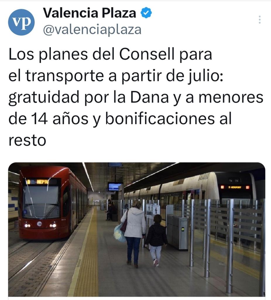 Esto no es ningún plan del Consell. Ni de Mazón ni del conseller <a href="/vmartinezmus/">Vicente Martínez Mus</a>. Otra mentira más. Son las ayudas al transporte del Gobierno de España. Alguna de ellas, como la gratuidad a los menores de 15, pagada íntegramente por el Ministerio de Transportes. De nada.