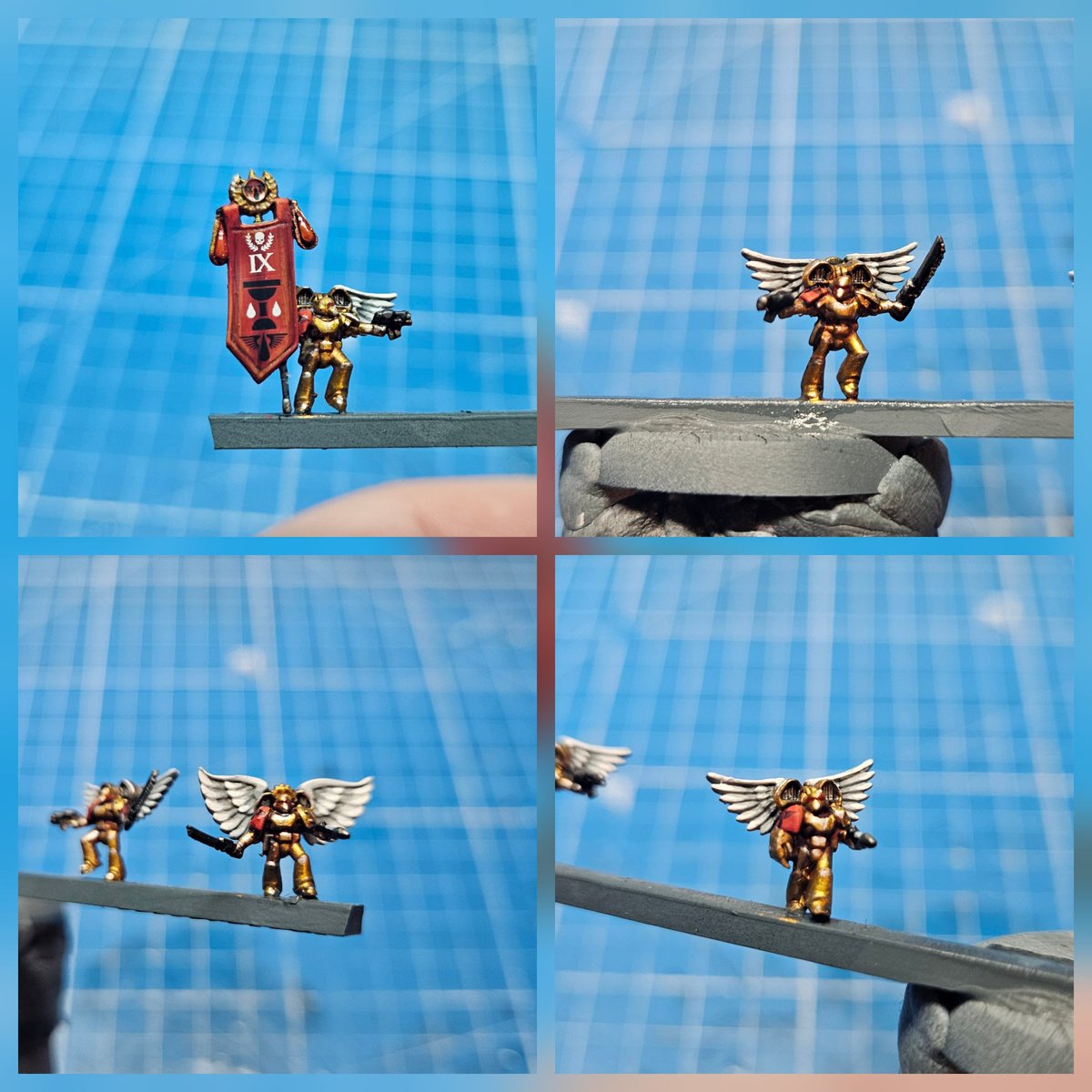 oldwolf79's tweet photo. My take on legions imperialis Blood Angels sanguinary guard 

#warhammer ##warhammercommunity ##30k ##legionsimperialis #bloodangels https://t.co/pcu5GEMaO6