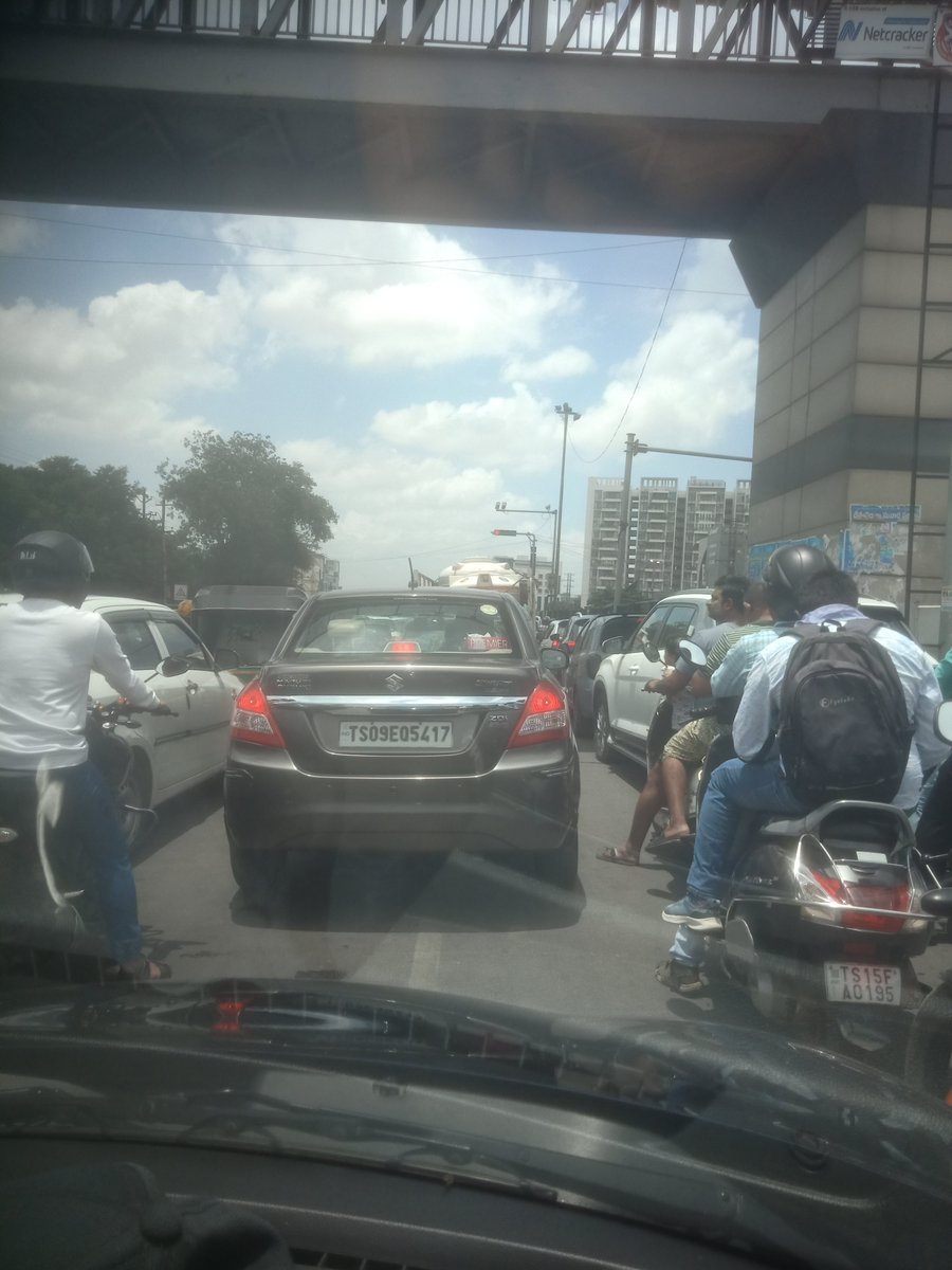 Do something, Everyday scene at Allwyn x roads, stuck in traffic <a href="/CYBTRAFFIC/">Cyberabad Traffic Police</a> <a href="/HYDTP/">Hyderabad Traffic Police</a> <a href="/TelanganaDGP/">DGP TELANGANA POLICE</a> <a href="/acpmiyapur_cyb/">Miyapur ACP Office</a>