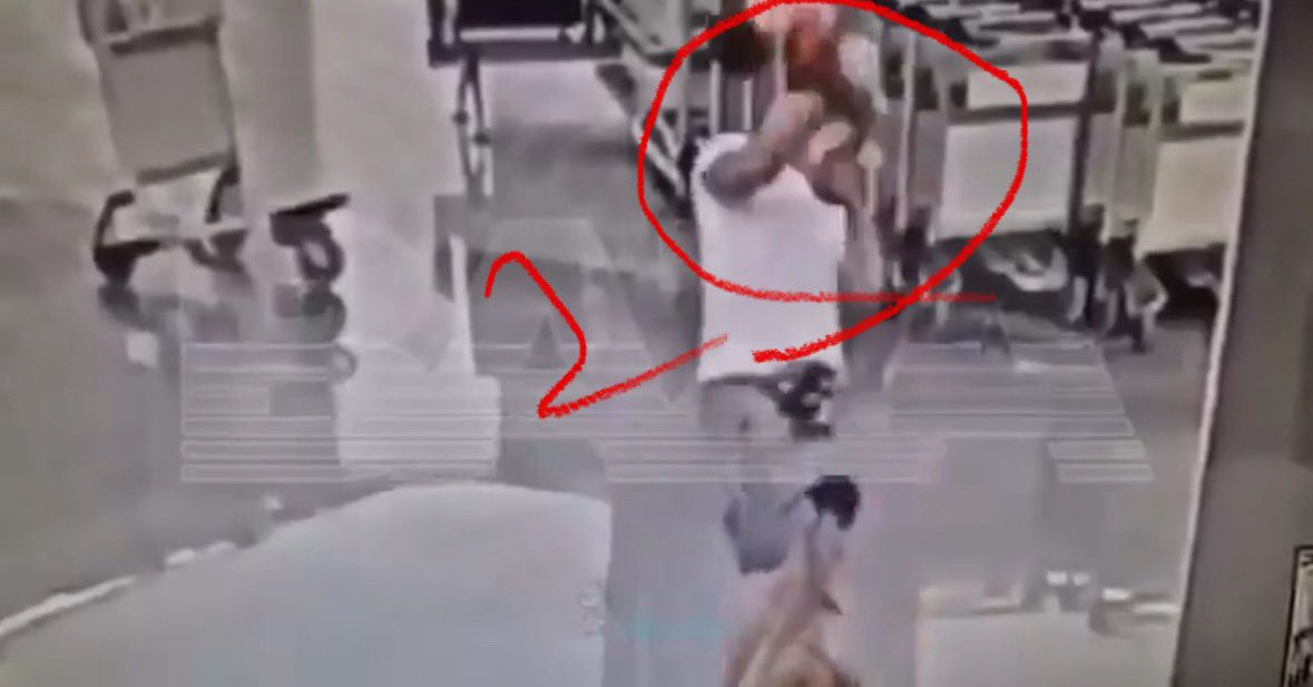 warintel4u's tweet photo. I’m seeing on X that it’s clearly showing the video where an Israeli picks up an Iranian child from the ground and slams him back down with full force, causing his head to hit the pavement. 

The child reportedly went into a coma. 

I don’t understand why Twitter is hiding this. https://t.co/5raLg9giv9
