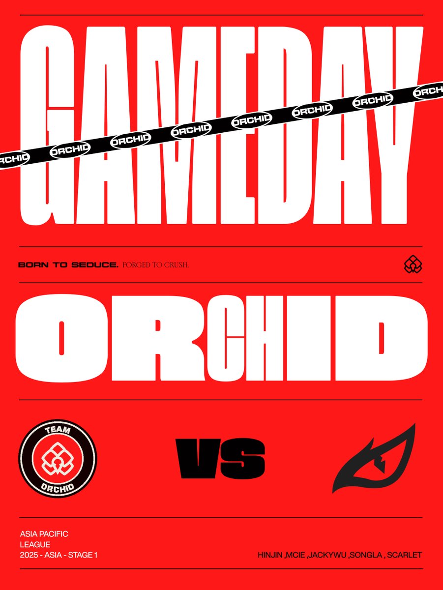 Team Orchid (@teamorchidgg) on Twitter photo Important game tonight for the playoffs qualification!▶️
🏆R6 Asia Pacific League 2025 - Asia - Stage 1
🆚<a href="/ORG_A7/">Arrival Seven</a>
⏰10:30pm SGT - 4:30pm CET (expected time) Important game tonight for the playoffs qualification!▶️
🏆R6 Asia Pacific League 2025 - Asia - Stage 1
🆚<a href="/ORG_A7/">Arrival Seven</a>
⏰10:30pm SGT - 4:30pm CET (expected time)