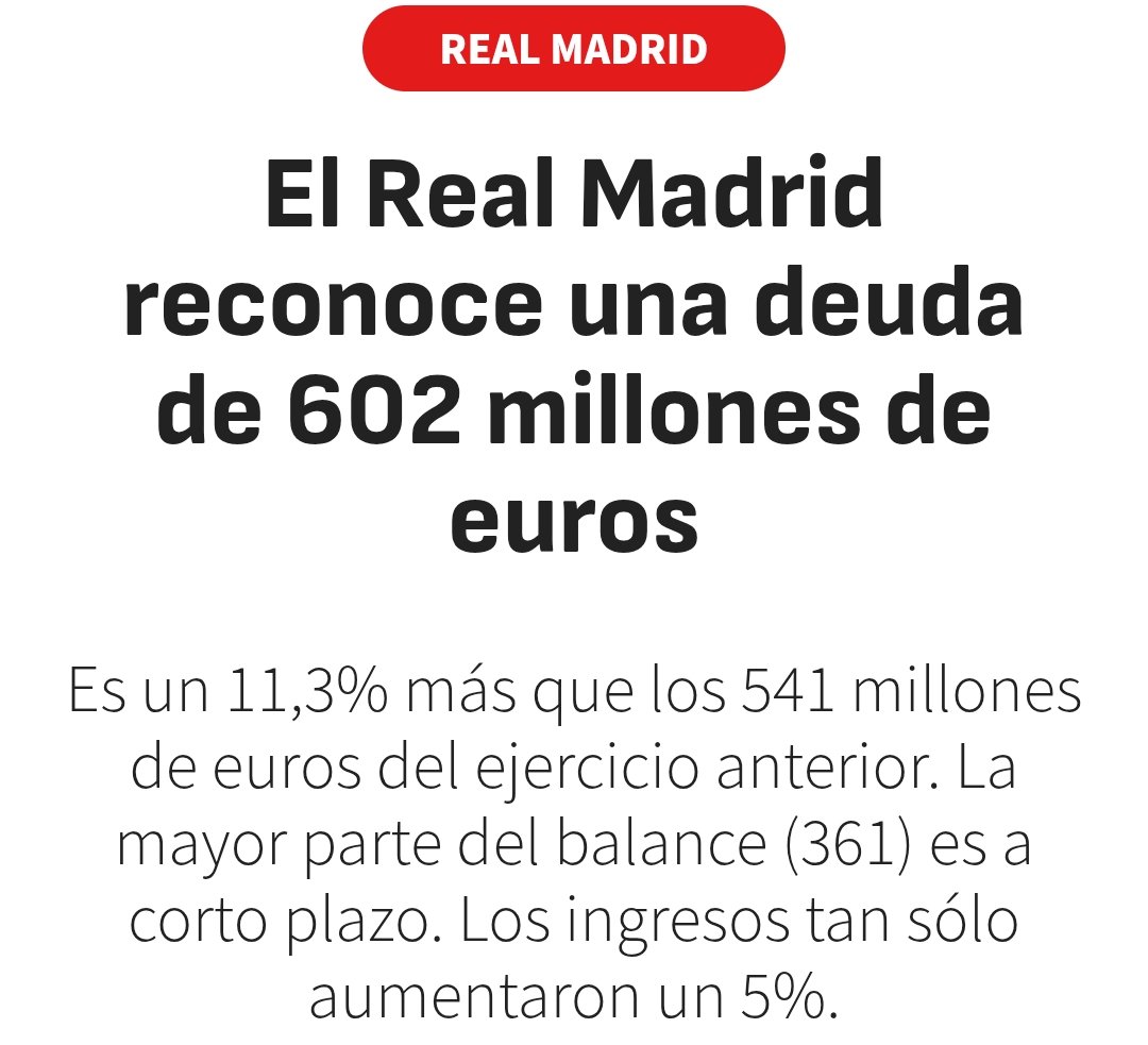 El Olympique de Lyon desciende por una deuda de 500 millones Entonces, ¿el Real Madrid debió descender en el año 2000 cuando su deuda quintuplicaba los ingresos y tenían impagos, o en 2009 y 2014 cuando superaba los 600? 🧐