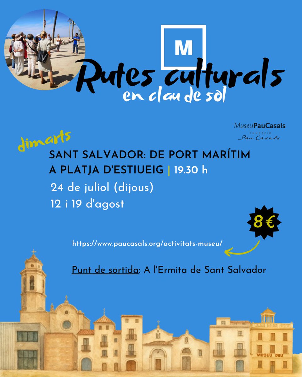 Aquest estiu gaudiu amb les 🅁🅄🅃🄴🅂 🄲🅄🄻🅃🅄🅁🄰🄻🅂 en CLAU DE SOL 🎼!

Apropeu-vos a conèixer el municipi i la seva riquesa artística, història i natural, amb visites dinàmiques de dilluns a diumenge!

Al fil teniu tota la informació! 👇🧵

#EstimemLaCultura #elV