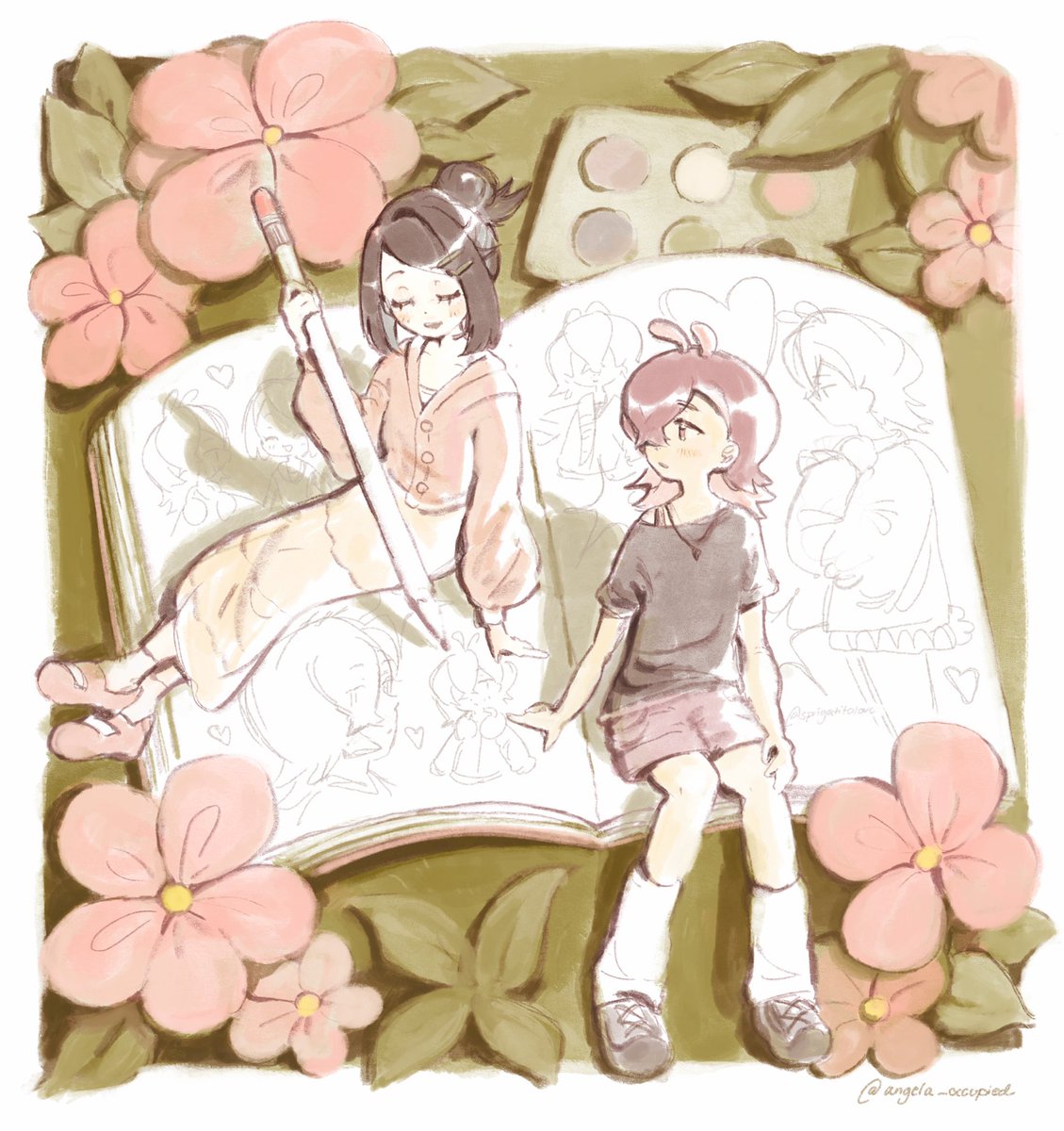 an artist’s muse #百合の日 #yuriday