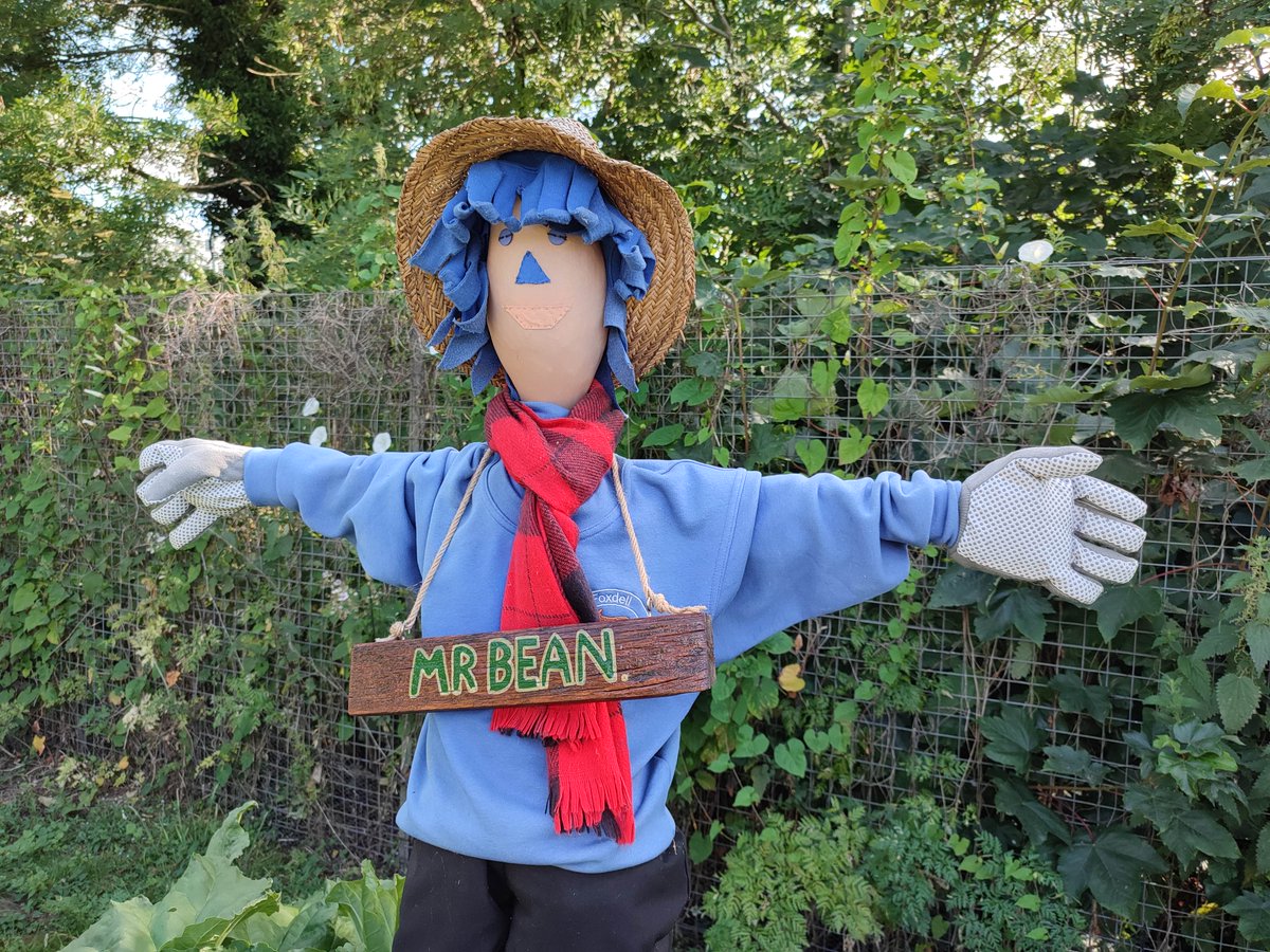 Our school scarecrows (made from recycled materials) now have names! Please let me introduce Rosie, named by Elizabeth in Butterflies and by Squirrels class, and Mr Bean, named by Daniyal and Salim in Pinecones class! <a href="/EcoSchools/">Eco-Schools England</a>