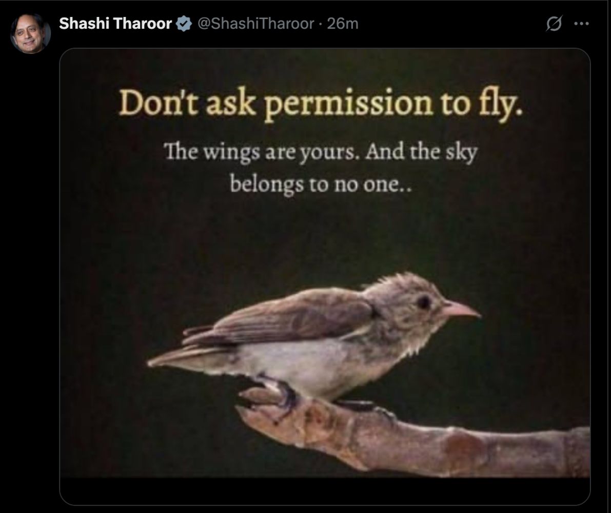 🔴#BREAKING | Senior Congress leader and MP Shashi Tharoor took to social media platform X to share a cryptic post after party chief Mallikarjun Kharge's "Country first for us, for some it is Modi" jibe