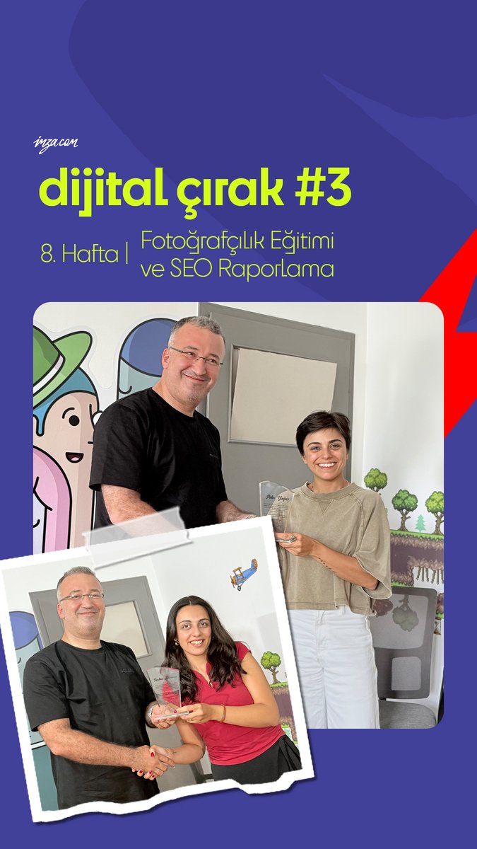 Dijital Çırak #3 programı 8. haftasını Pelin Yaşar'ın "Fotoğrafçılık Eğitimi" ve Pavlina Hörmann'ın "SEO Raporlama" eğitimleriyle tamamladı.

Eğitimlerde en çok ilginizi çeken konular neler oldu? Bizimle paylaşın ✍🏻