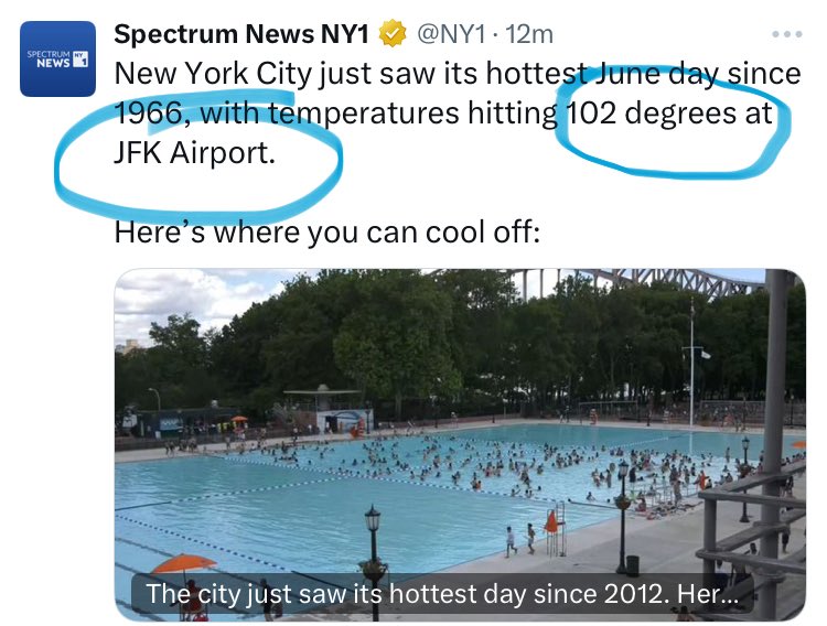 Definitely was hot yesterday. But maybe, just maybe, a 5,200 acre concrete slab with 1,200 jets burning engines isn’t the most honest or accurate place to gauge temperatures…
