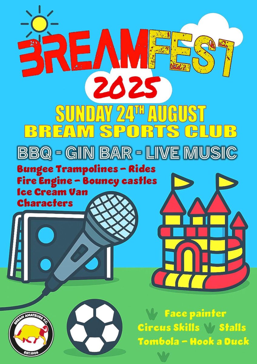 BreamArmy's tweet photo. 𝗦𝗣𝗢𝗡𝗦𝗢𝗥𝗦𝗛𝗜𝗣! ⚽🎪

Whether you want to support local football or love a good day-festival, you can still get involved!

We’re seeking sponsors for Bream AFC and our hugely popular Bank Holiday festival – Breamfest!🙌

📣 Don’t miss out – get in touch now for more info! https://t.co/dQJG3FbDrc
