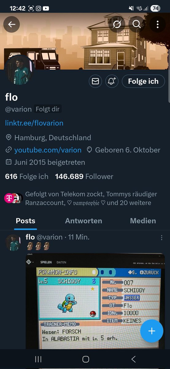 WIESO HAB ICH NICHT BEMERKT DASS VARION MIR FOLGT??

Wow das ist so cool (Norddeutsche halten zusammen)