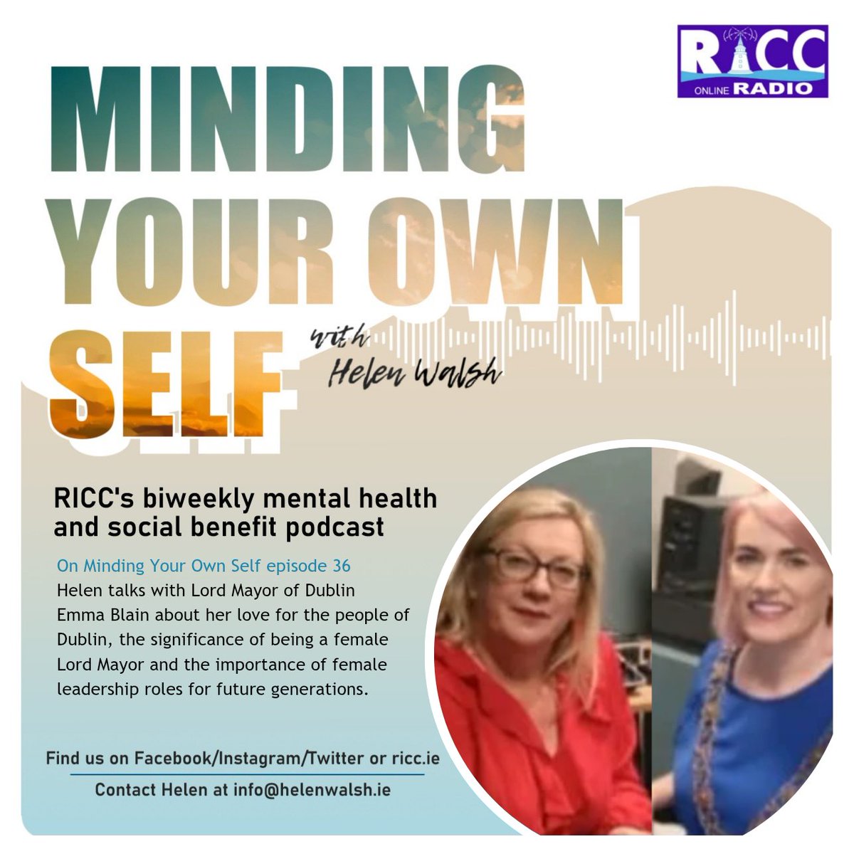 Join Helen for a special episode of Minding Your Own Self this week. Listen now! creators.spotify.com/pod/show/riccr…
