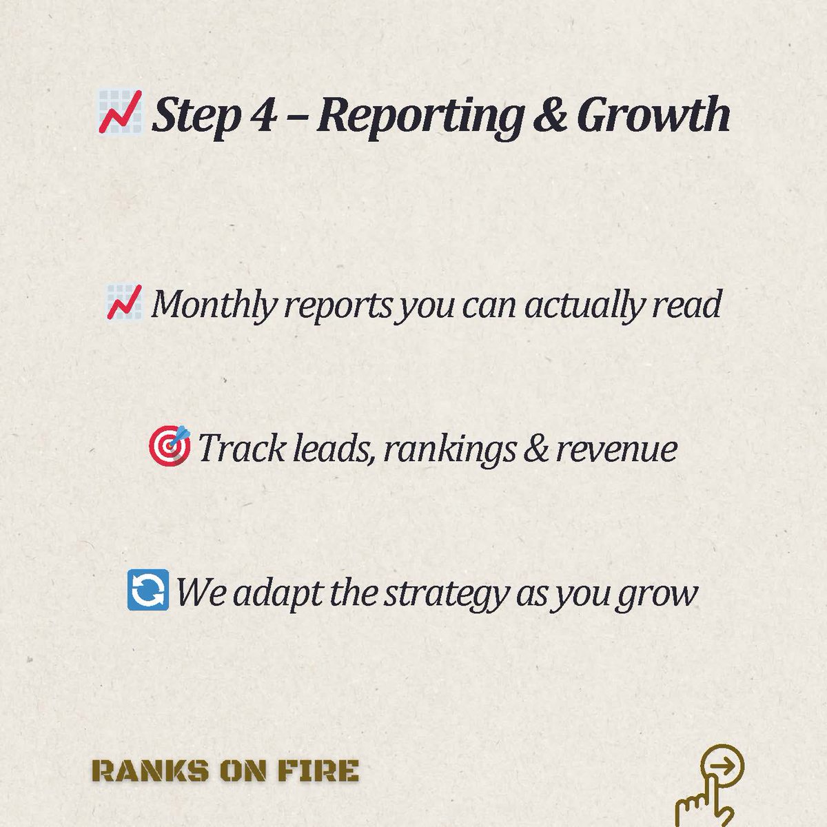 ranksonfire's tweet photo. 🔥 How We Rank You on Fire: 4-Step Process

Here’s how we take your website from zero to 🔝

#RankOnFire #seo #seoagency #SEOExperts #seoindustry #SEOStrategy #DigitalMarketingTips #GrowthProcess #SEOBlueprint #SEOProcess #StrategicSEO #DigitalMarketingStrategy https://t.co/xAa6MgYmUX
