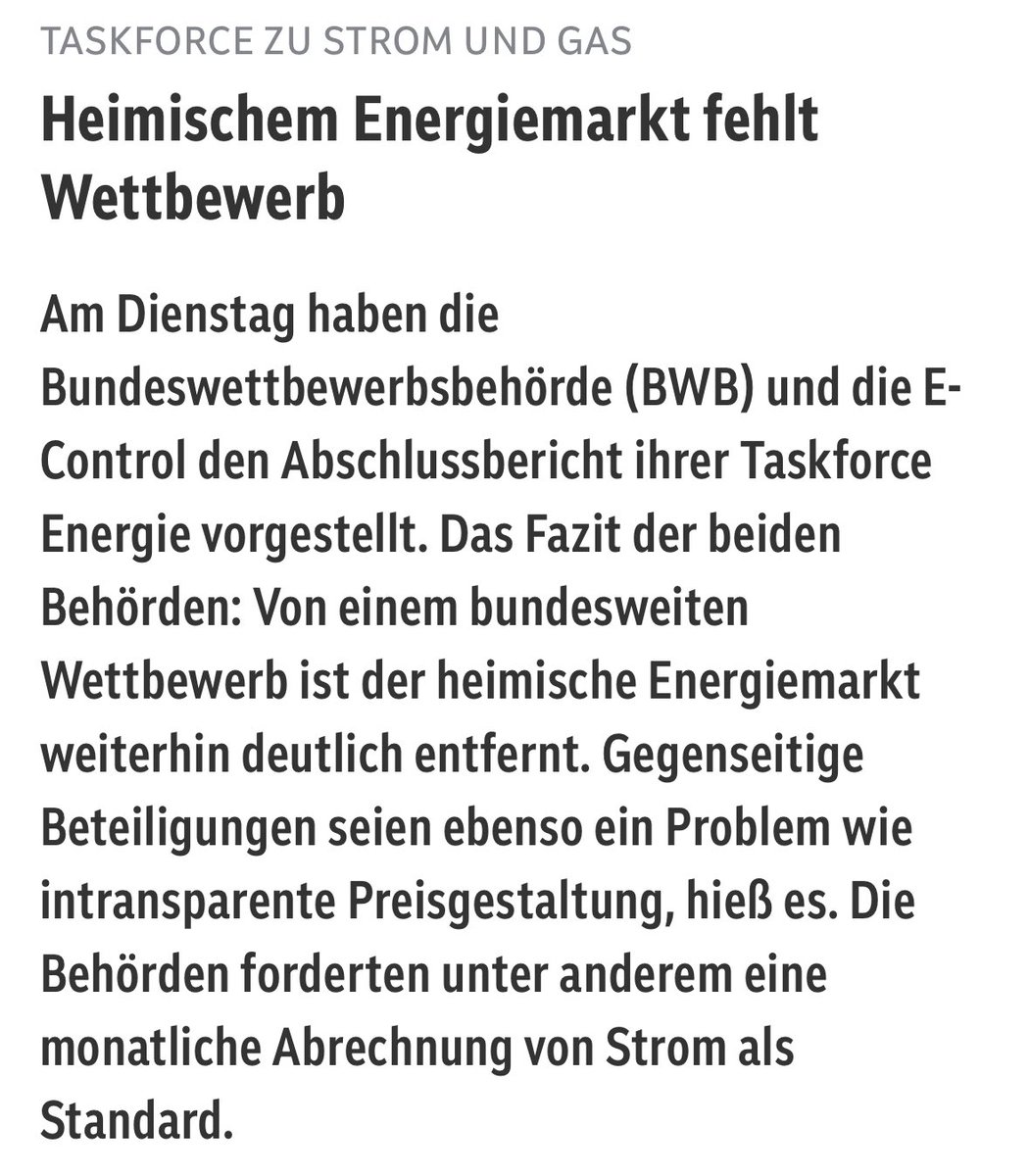 gatschrunner's tweet photo. Ich frage mich wirklich, wozu wir eine Energieaufsicht haben, wenn es eine wechselseitige Verflechtung aller Energiekonzerne gibt – was im Grunde einem Monopol gleichkommt. Und bitte kein Neos-Geblärre, dass der Markt das schon regeln würde.
#econtrol #Energie #Monopol https://t.co/jzotU0Xnpa