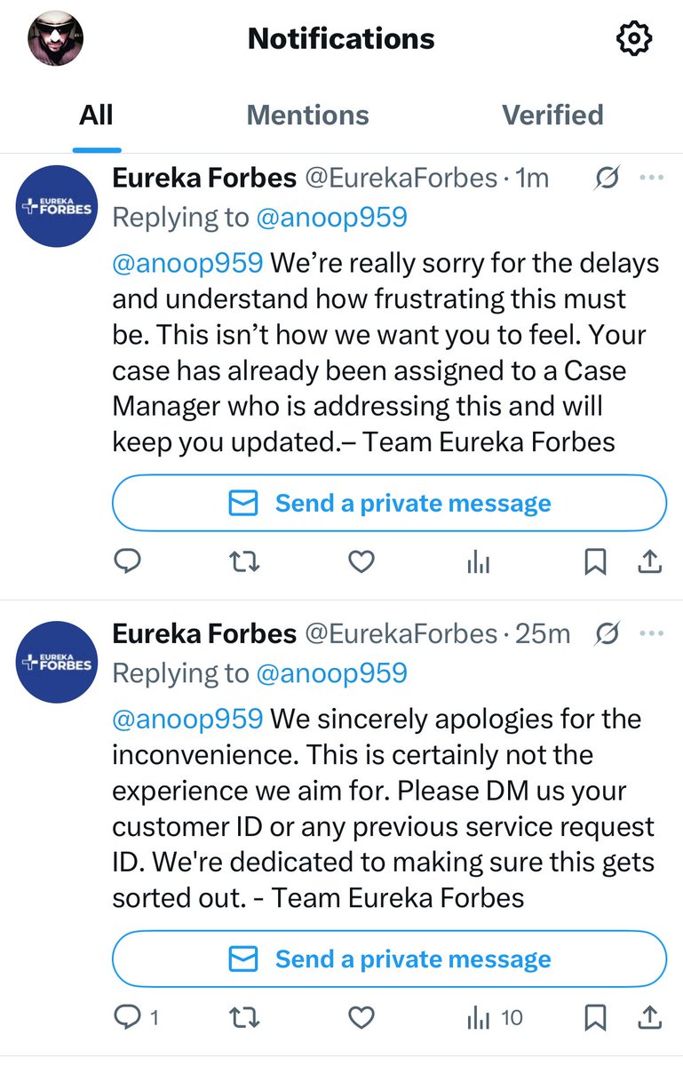 anoop959's tweet photo. @KentROSystems @LGIndia @AOSmithin @livepurewater this is how @EurekaForbes handles customer  ! Looks like Time to switch https://t.co/KOIHxQxQhs