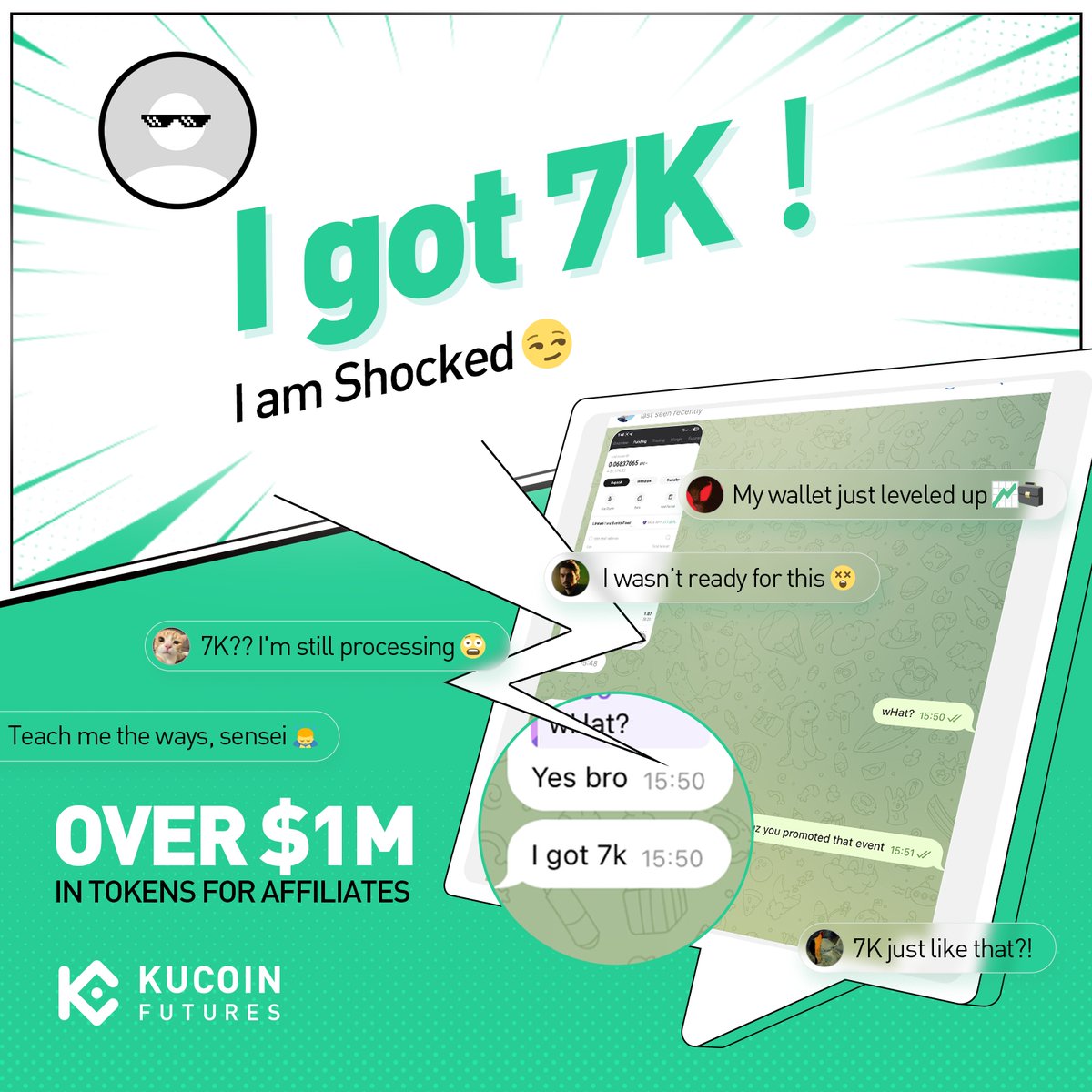 💸【Everyone’s Flexing】 
KuCoin Futures Affiliates are taking over the feed!  
🔥Earn 7K、10K USDT in just one week — airdrop gains going viral!
💵The affiliate wealth effect is real.   

🚨And this is just the beginning. A major upgrade to our affiliate program is brewing…