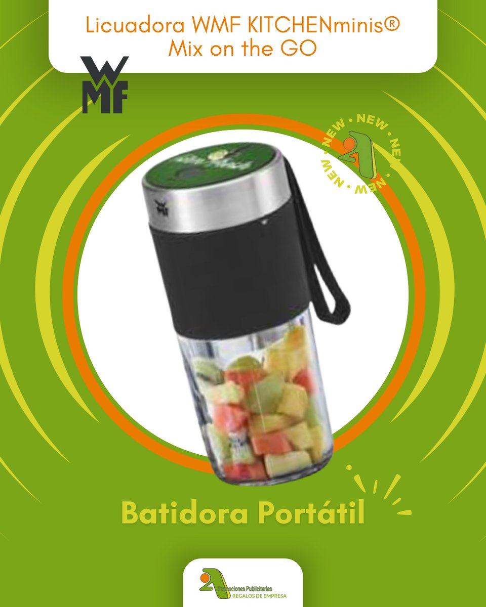 2APromociones's tweet image. Con la #WMF KITCHENminis® Mix on the go, hacer #smoothies nunca fue tan fácil... ¡Y en cualquier lugar!🍓✨

✅Batidora portátil cn batería recargable x USB
🎒Ligera y compacta ¡Llévala en la mochila!
🥤Vaso Tritan de 300 ml, libre de BPA

➕ℹ️➡️bit.ly/2AMP

#Leonesp
