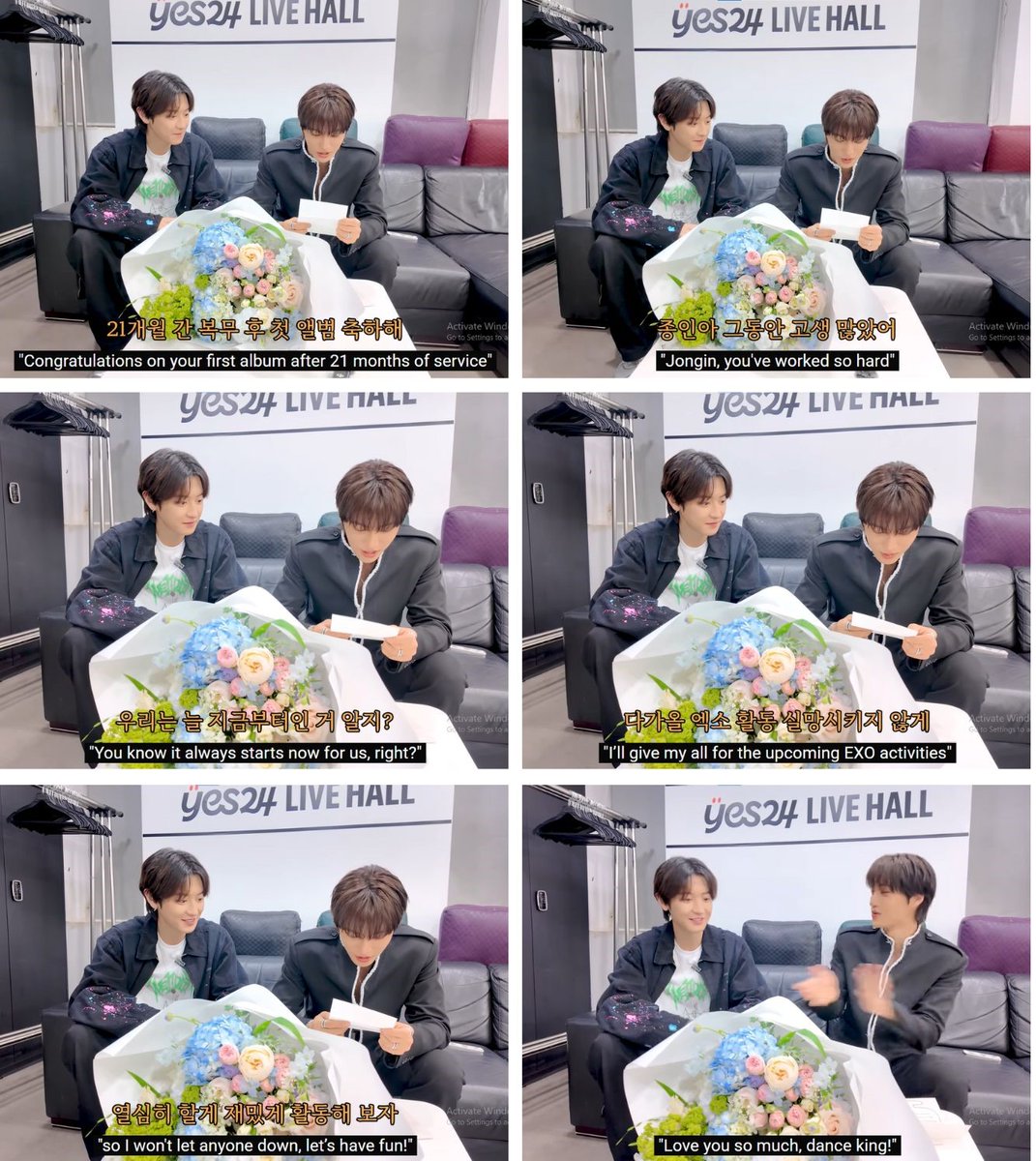 CY to KAI: 

"Congratulations on your 1st album after 21 months of service. Jongin, you've worked so hard. You know it always starts now for us, right? I'll give my all for the upcoming EXO activities so I wont let anyone down, let's have fun! Love you so much, dance king!" 

🥹