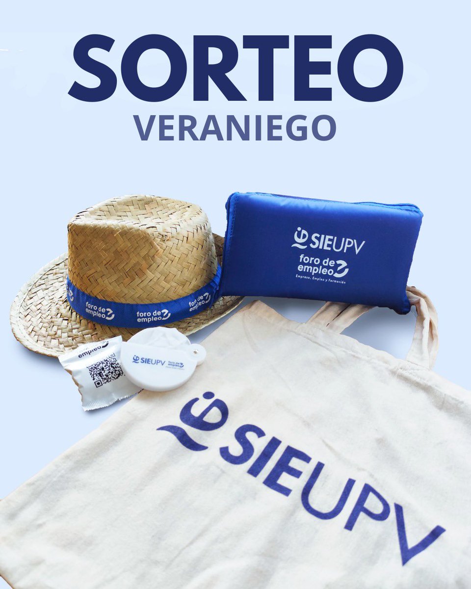 ☀️ ¡El verano ha llegado muy fuerte y en @UPVSIE sorteamos un kit con:

🧊 Nevera portátil
👒 Sombrero
🌬️ Abanico
👜 Tote bag
🍬 Gominolas

¿Cómo participar?
👉 ¡Ve a nuestro perfil de Instagram @UPVSIE hasta el martes 1 de julio y lo sabrás!

🍀 ¡Buena suerte!